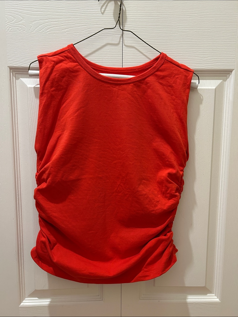 LOFT - Women's Red Sleeveless Ruched Tank Top